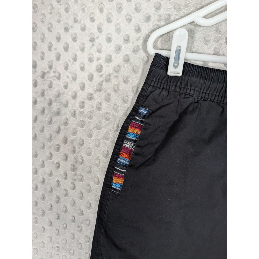 Wowie Casual Shorts Men's Large Black Aztec Tribal Trim Beach 7" Slim - Picture 2 of 14